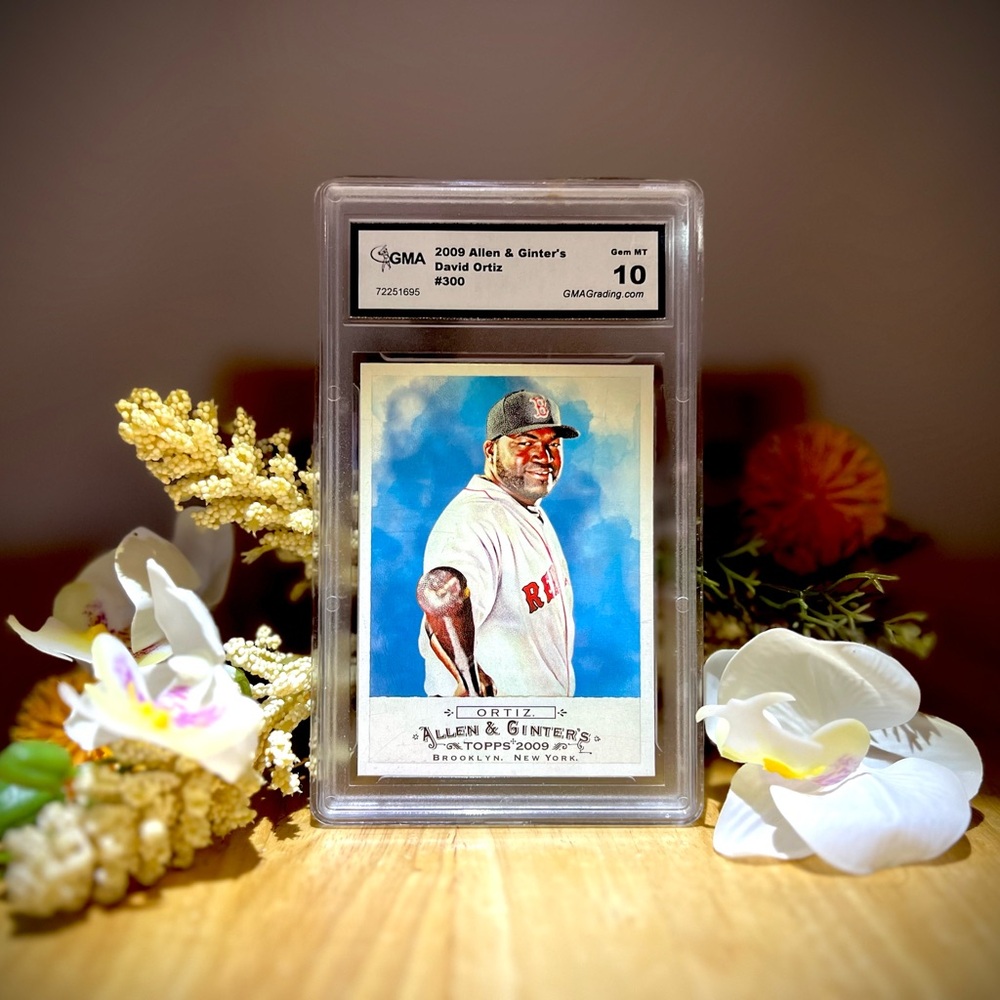 DAVID ORTIZ - ALLEN & GINTERS TOPPS 2009 #300 GMA GRADED 10 RARE MINT CARD